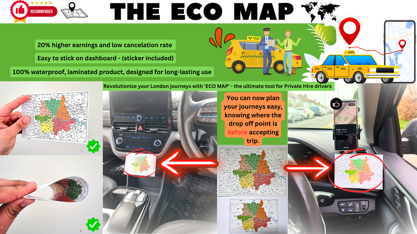 ECO MAP - Postcode map of London for PHV Drivers