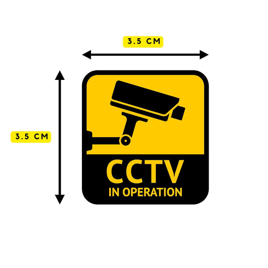 CCTV in Operation Adhesive Waterproof Sticker (Interior or Exterior) 3.5cm x 3.5cm