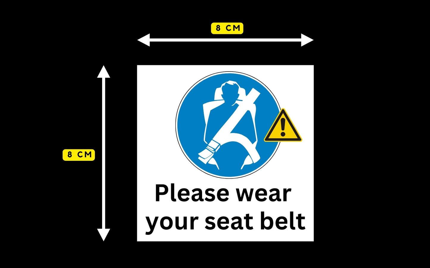 "Please Wear Your Seat Belt" Adhesive Waterproof Taxi Sticker 8cm x 8cm