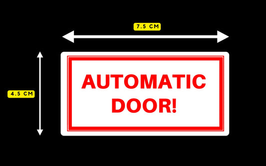 ''Automatic door!'' Adhesive Waterproof Taxi Sticker (Interior or Exterior) 7.5cm x 4.5cm