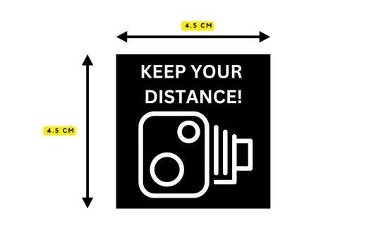 ''Keep Your Distance'' Adhesive Waterproof Taxi Sticker 4.5cm x 4.5cm