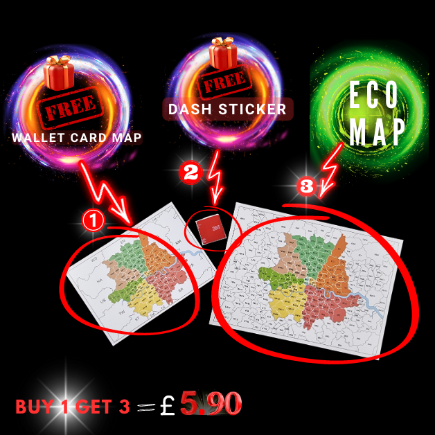 SPECIAL POSTCODE CARD FOR ALL LONDON PCO DRIVERS โ ECOMAP LONDON